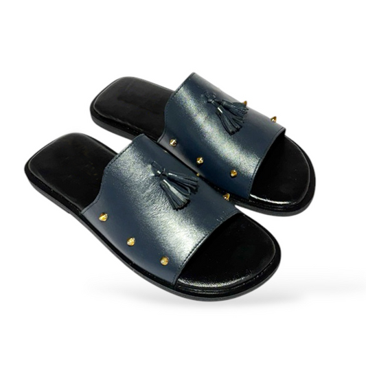 Lewis Studded Tassel Slides