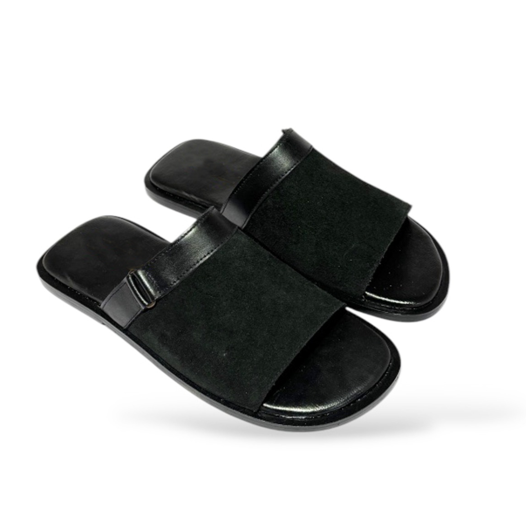 Lewis Black Suede Slides