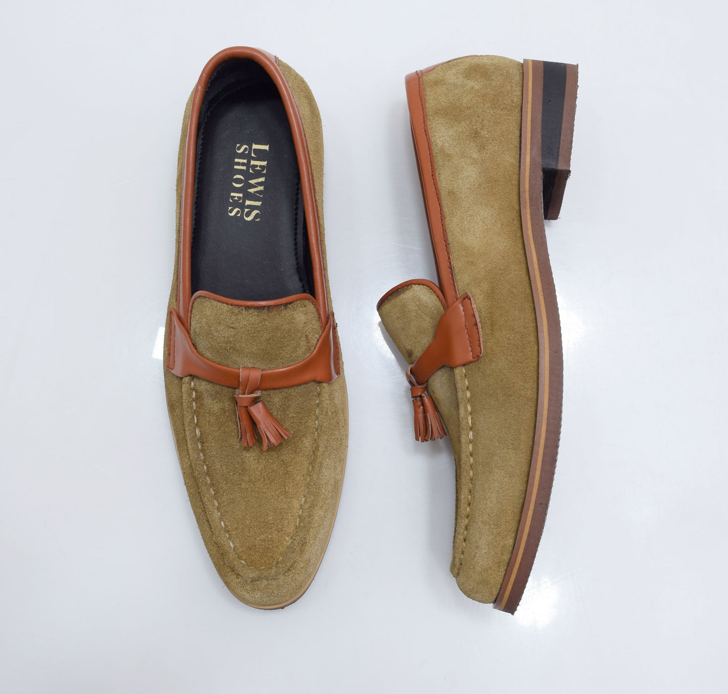 Rustic Charm Suede Loafers with Tassels