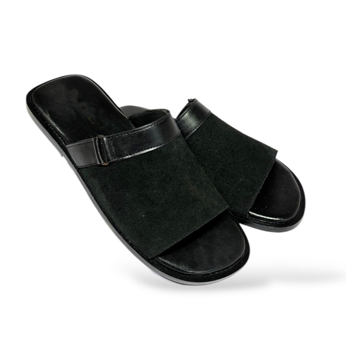 Lewis Black Suede Slides