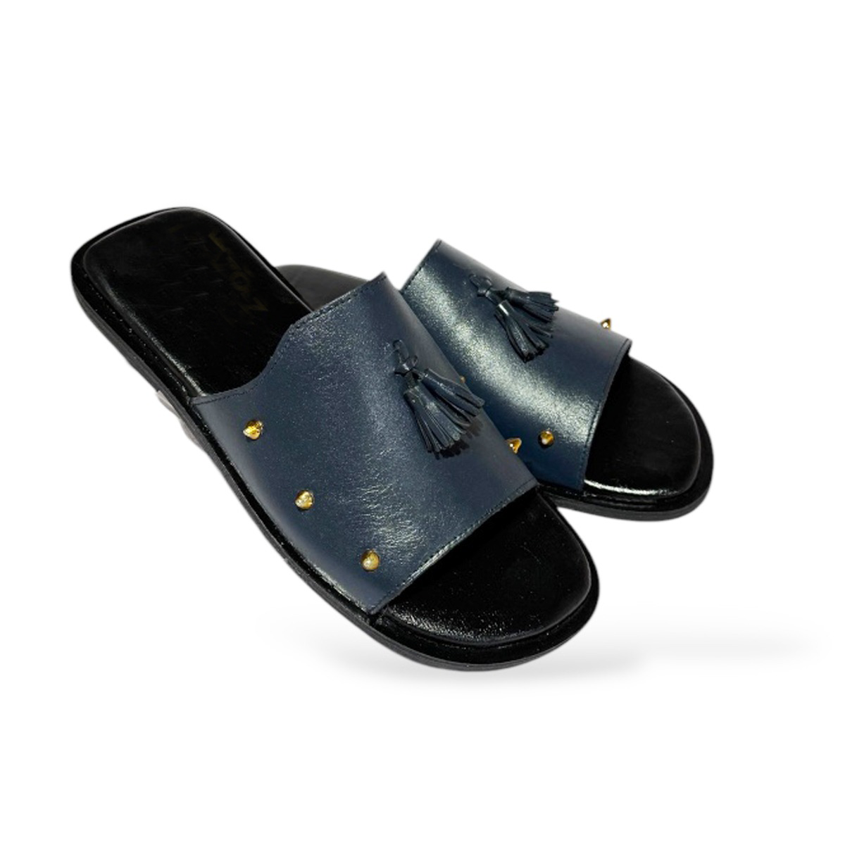 Lewis Studded Tassel Slides